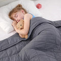 Weighted Blanket Kids 5lbs, 36"x48", Cooling Heavy Throw Blanket for 40-60lbs, Microfiber Soft Thick Big Blankets Weighted Comforter Breathable Gift for Sleeping, Grey