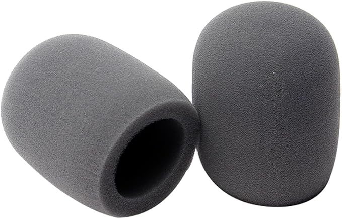 Fielect 2Pcs Microphone Cover Sponge Foam Mic Cover Handheld Microphone Windscreen Shield Protection Micro Foam Filter Gray for KTV Broadcasting
