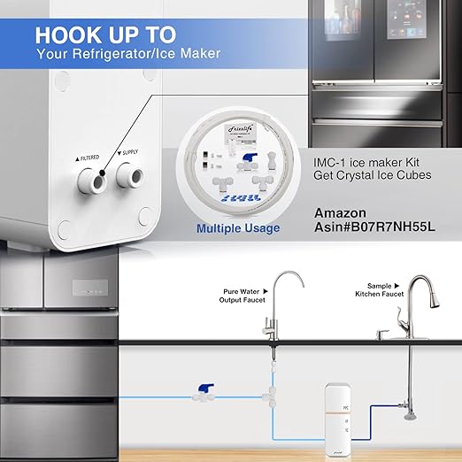 Frizzlife GX99 0.01μm Ultra Filtration Under Sink Water Filter System, Reduce 99.99% Lead, Chlorine, Bad Taste & Odor, with Brushed Nickel Dedicated Faucet, No Waste Water, No Power Required, USA Tech