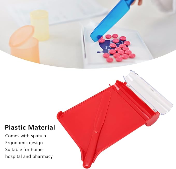 Hand Counting Tray Capsule Medication Organizer with Spatula – Professional Plastic Counting Tool for Home & Hospital Use