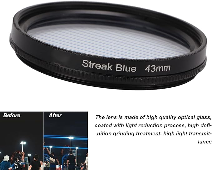 Zyyini Blue Streak Special Effects Filter, 46mm, Aluminum Alloy, Optical Glass, Blue, Prism Effect