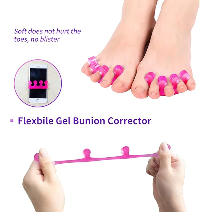 Toe Spacers for Women,Toe Separators for Women,Toe Separators Use for Separation of Toenails or Nails As Well As Relieve Orthopedic Bunion Symptoms