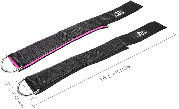 Ankle Straps Wrist Cuffs 5.5mm Neoprene Padded Large D-Ring for Cable Machines Fitness Legs Exercise Attachment Adjustable
