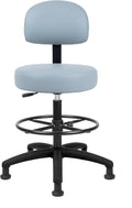 TAKE UR SEAT® Economical Multi-Purpose Medical Spa Drafting Stool with Adjustable seat and Back Height. Advanced Fabric seat Cover is Easy to Clean. Glide (Tall Bench Height Grey)