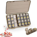 Pill Organizer 4 Times A Day Large Compartment Weekly, Travel Pill Box 7 Day, Daily Medicine Container, Airtight Pill Case Waterproof Moisture Proof, BPA Free, Easy Open
