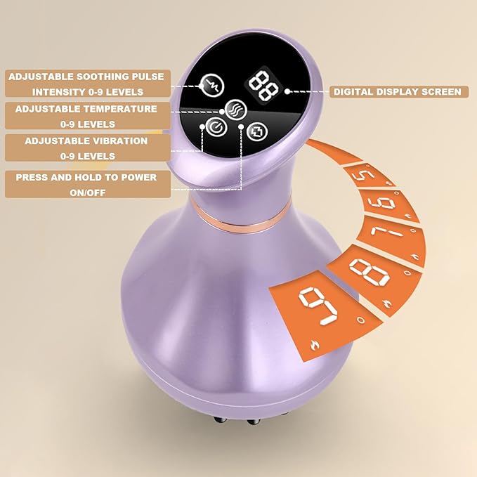 4-in-1 Lymphatic Drainage Massager - Anti Cellulite Massage Tool with Heating/Vibration/Red Light/Microcurrent,Body Sculpting Machine for Legs/Belly/Back/Hips/Reduce Stretch Marks & Cellulite