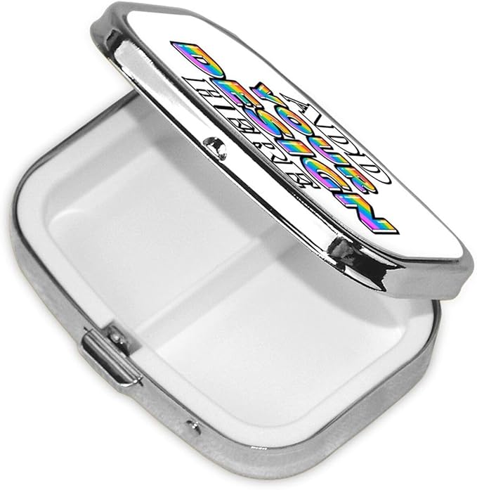Custom Pill Case, Medicine Pill Box Organizer Container Travel Pill Holder Vitamin for Purse Med Wallet Portable Mini Pastillero Square, White, Personalized Gifts
