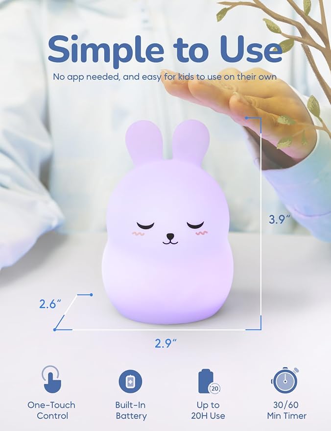 Breathing Pal 'Bonnie'- Mindfulness Breathing Light, Guided Visual Meditation Breathing Light, Anxiety Relief Items for Calm Down Corner/Meditation/Sleep for Adult&Kid