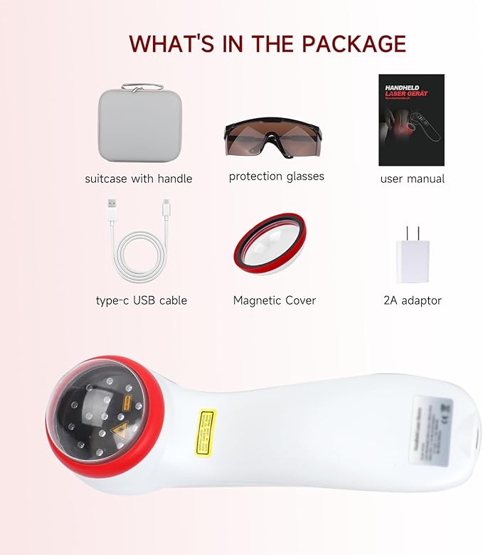 Handheld Red Light Therapy Device for Dogs and Man, LLLT Laser Light Therapy for Pets Pain Relief, Joint Muscle Knee Wrist Ankle, 5000mAh Large Capacity Rechargeable with 5 * 808nm & 10 * 650nm