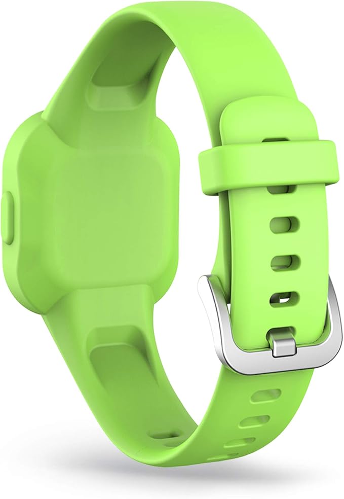 FitTurn Band Compatible with Garmin vivofit jr. 3 Bands Kids Replacement Accessory Soft Silicone Band 130-175mm Size for vivofit jr 3 Fitness Tracker Ages 4+ for Kids Wristbands (Grass Green)