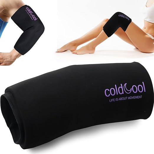 Coldcool Knee Ice Pack Wrap for Meniscus Tear & ACL Recovery - Reusable Gel Cold Compression Sleeve.