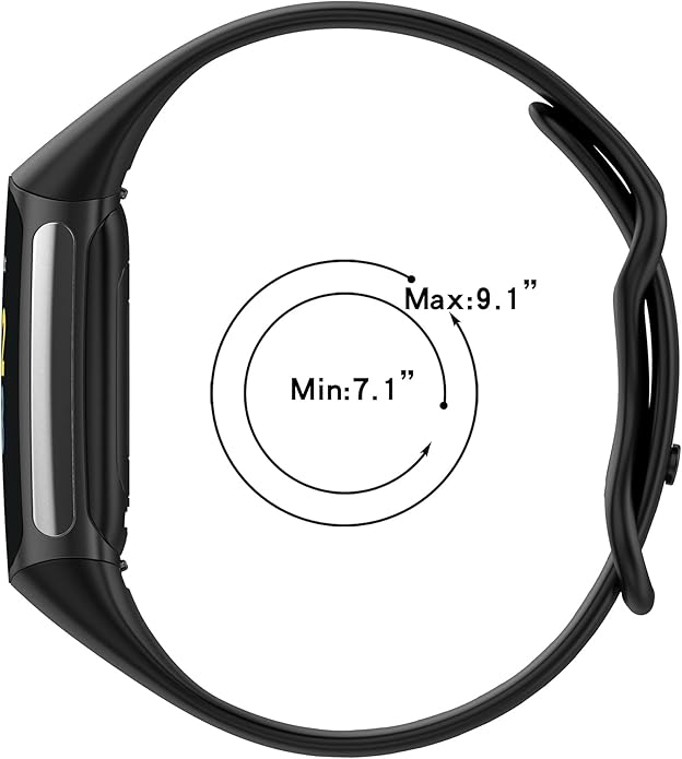 Compatible Soft Silicone Bands Sports Wristbands Replacement for Fitbit Charge 5&Charge 6 Advanced Fitness & Health Tracker Accessories Small/Large Watchbands