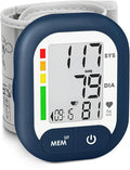 Blood Pressure Monitor Adjustable Wrist Cuff for Home Use Automatic BP Machine Large Digital LCD Display 199 Memory Batteries Included with Carrying Case, Navy