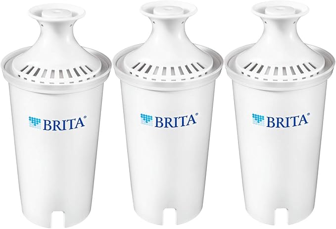 Brita XL Water Filter Dispenser for Tap and Drinking Water with 4 Standard Filters, Lasts 2 Months Each, 27-Cup Capacity, BPA Free, Gray