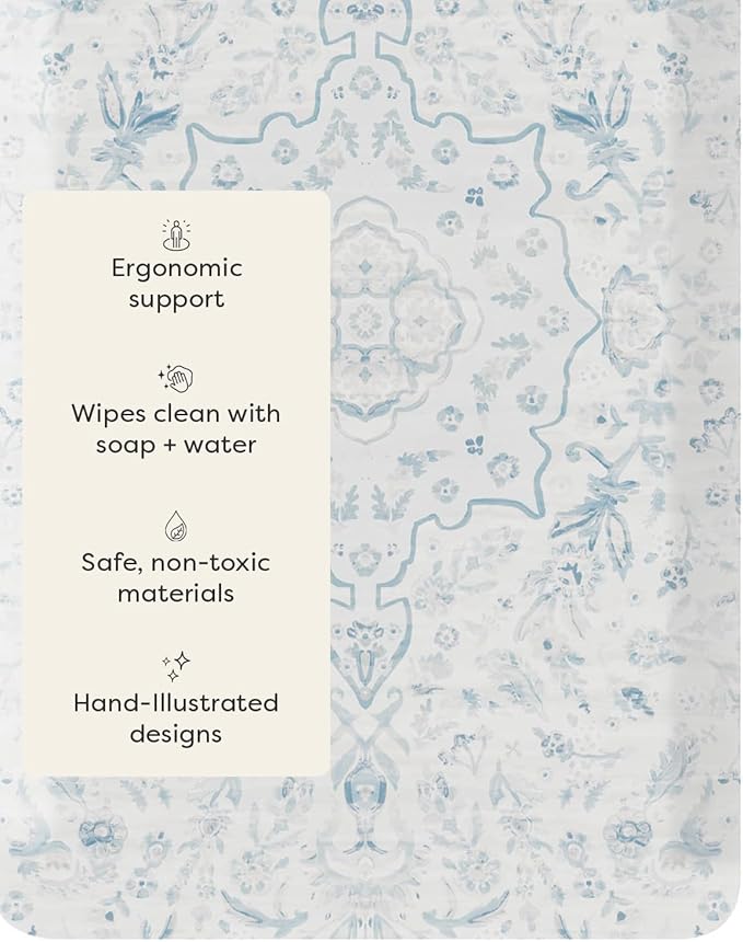 House of Noa Nama Standing Mat – Anti-Fatigue Cushioned Kitchen Mats for Floor | Ergonomic Bounce-Back Foam Kitchen Mats | Anti-Fatigue Mats for Kitchen & Standing | Emile Delft Blue | 30" x 72"