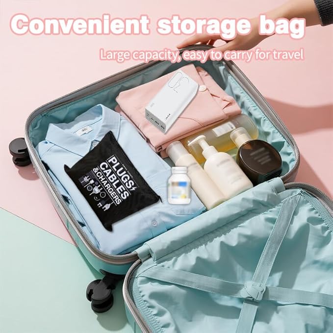 Small Electronic Gift Bag Pouch Travel Charging Cable Pouch Camping Cord Organizer Bags Wire Storage Ties Reusable Plug Charger Case Bags Portable Earphone Pouches with Zipper Electrician Gift Pouches