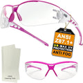 HTS HUNTERSKY Super Flexible Lightweight Anti Fog Wrap-Around U6 Clear Shooting Safety Glasses with ANSI Z87.1 Scratch Resist