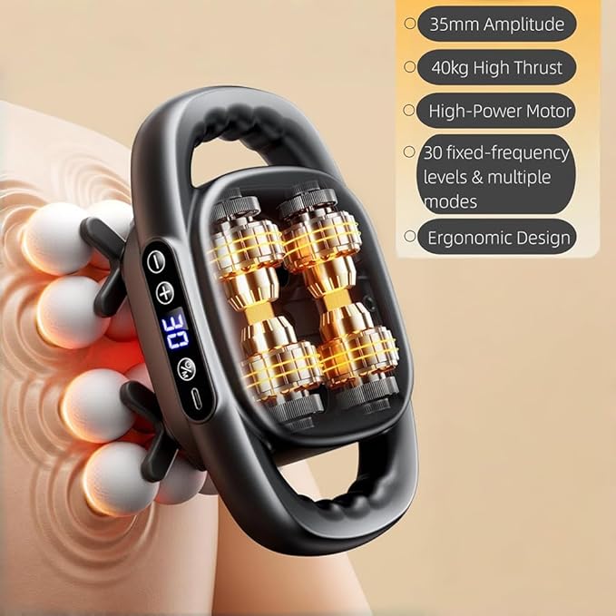 16 Head Massage Gun Deep Tissue - Electric Percussion Massager with Multi Ball Heads, Cordless Handheld Muscle Massage Tool for Back, Neck, Shoulder & Body Pain Relief, Gift for Athletes & Adults