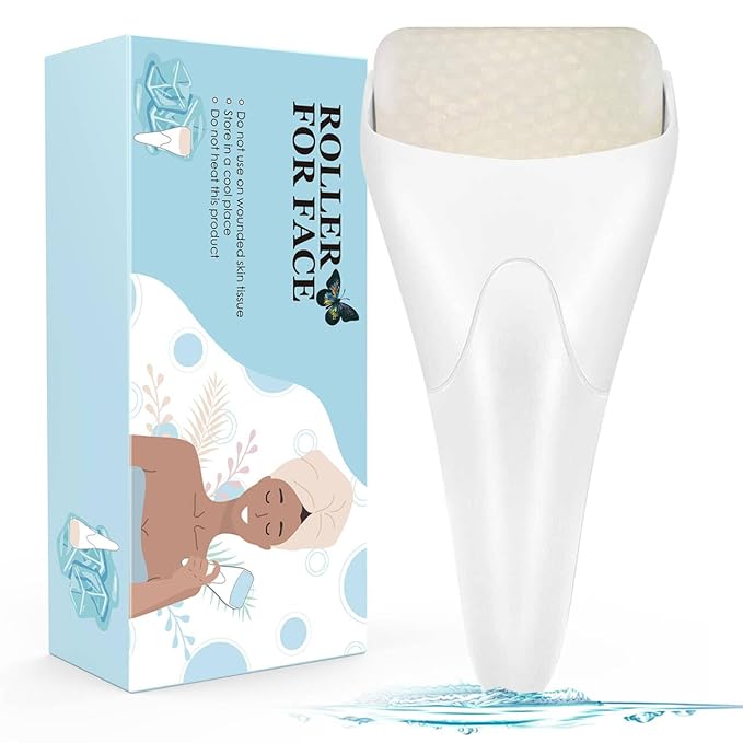 Ice Roller for Face,Eyes,Facial Massager Tool,Soothing Skin Care Tool,Cooling Skincare Device for Puffiness,At-Home Spa Gift for Women(White)