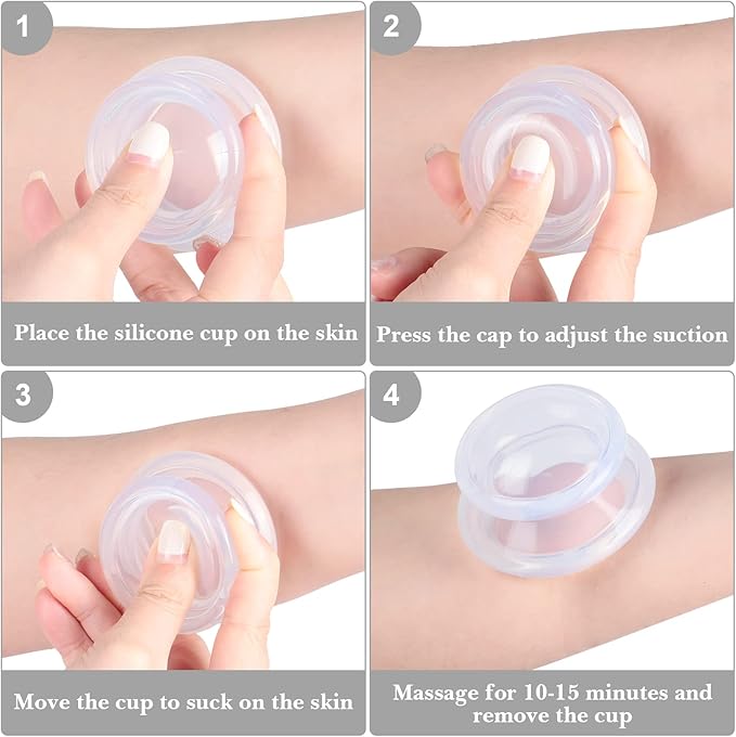 Syhood 16 Pcs 4 Sizes Cupping Therapy Set Silicone Cupping Massage Cups Professional Therapy Studio and Household Set for Cellulite Reduction Body Myofascial Muscle Nerve Joint Pain