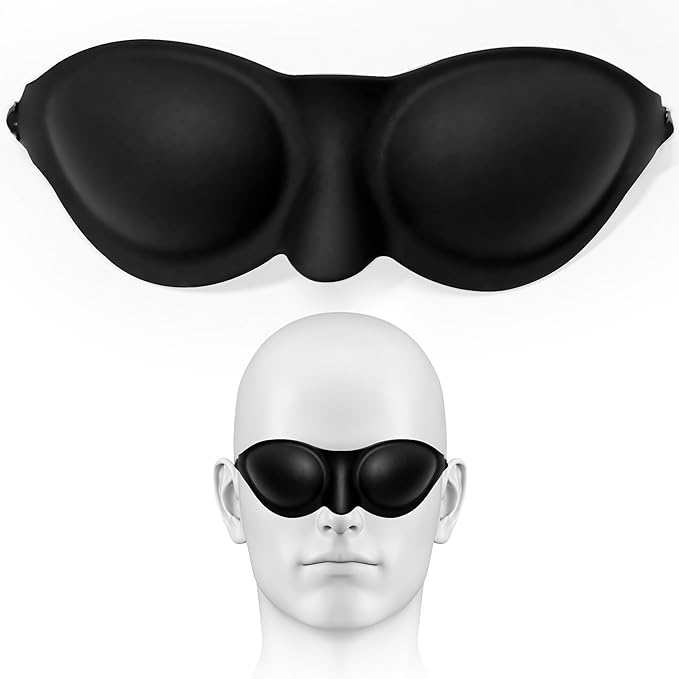 Moisture Chamber Sleep Mask for Dry Eye Syndrome, 3D Silicone Sealed Eye Cups, Washable Reusable Eye Goggles, Adjustable Strap, Soft Night Eye Protection for Severe Dry Eyes