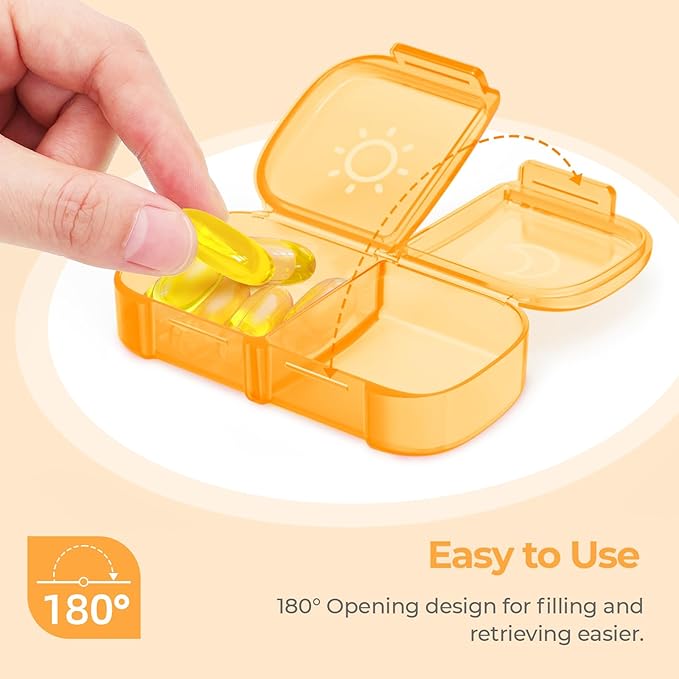 AUVON XL Weekly Pill Organizer 2 Times a Day, AM PM Pill Case with One-Side Large Opening for Easy to Use, Pill Box 7 Day Travel Medication Organizer for Medications, Vitamins, Fish Oils, Supplements