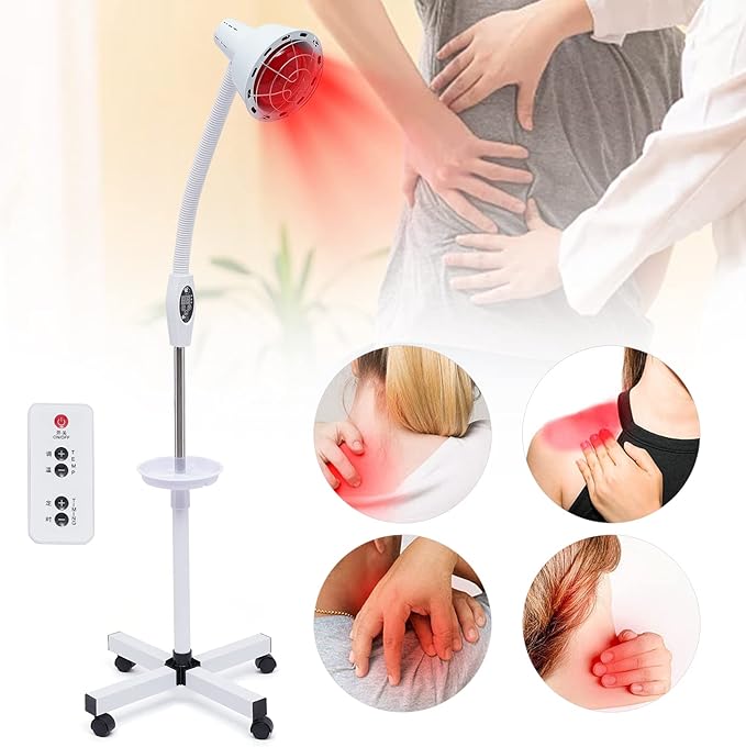 Infrared Light,275W Near Red Infrared Heat Lamp for Relieve Pain and Muscle Aches,with Flexible Arm and Remove Control Standing Lamp