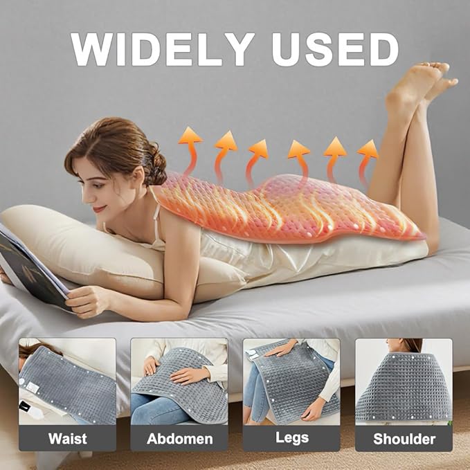 Extra Large Heating Pad, 40"x20" XXL Electric Heating Pad, Relieves Back Pain, 6 Quick Heat Settings（86°F-149°F）, Auto Shut-Off,Moist Heat Option, Machine Washable - Christmas Gifts, Dad, Mom