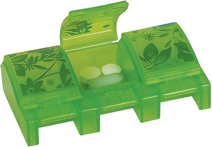 Ezy Dose Soft Touch 3 Compartment Pill Case, Medicine Planner, Vitamin Organizer Box, Convenient and Easy to Use, 2XL Compartments, Organize Pills and Vitamins, Color May Vary, BPA Free