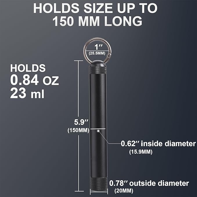 2 Pack Airtight Container - Metal Storage Bottle Tube Container - Waterproof Holder Case - Keychain Storage Tube -Multipurpose Aluminum Container Outdoor Camping Travel for Men, Stylish+Classic