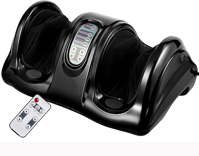 Giantex Shiatsu Foot Massager Machine for Feet, Leg Calf Ankle, Relieve Pain Spa Gift Deep Kneading Rolling Massage, Electric Shiatsu Foot Massager w/Remote, 4 Modes, Black