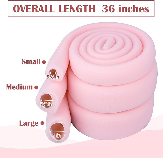Ultrassist Toe Sleeve with Overlap Small Size 5/8" Inner Diameter 36" Roll, Sponge Toe Protectors for Blisters, Bunions, Corns