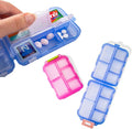 Custom Travel Pill Organizer, 10 Compartments Portable Pill Case with Medicine Labels, 5 Colors Daily Pill Box with 146 Kinds of commonly Used Medicine Name Stickers