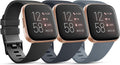3 Pack Sport Bands Compatible with Fitbit Versa Bands, Classic Soft Sport Replacement Wristbands for Fitbit Versa 2 Smart Watch Women Men