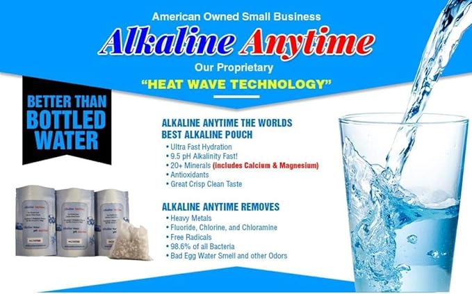 Alkaline Anytime pH On the Go Water Filter Pouch-9.5pH, Portable Filtration-Extra Large Capacity-105 Gallons-for Pitcher, WaterBottle, WaterJug, Water Container, Water Filter Pitcher (1)