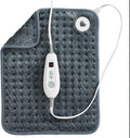Brookstone Herringbone Portable Heating Pad - Super Soft Plush, 6 Heat Settings, Machine Washable, Easy-to-Use Controller, 16'' x 12'' for Pain Relief, Period Cramps, Warmth (Gray)