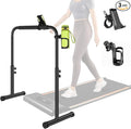 Walking Pad Handle Bar Only, Walking Pad Handle Bar with Phone Holder and Cup Holder, Adjustable Handrail Height from 38.58 to 47.24 Inch, Walking Pad 24.5 Inch Wide, Stable Design, Black
