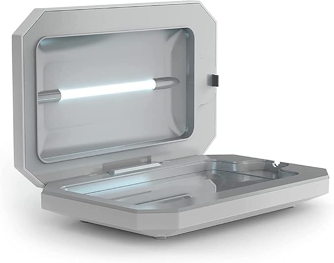 PhoneSoap Basic Cell Phone UV Light Sanitizer Box | Patented and Clinically Proven 360 Degree UV Light Sanitizer | (White)