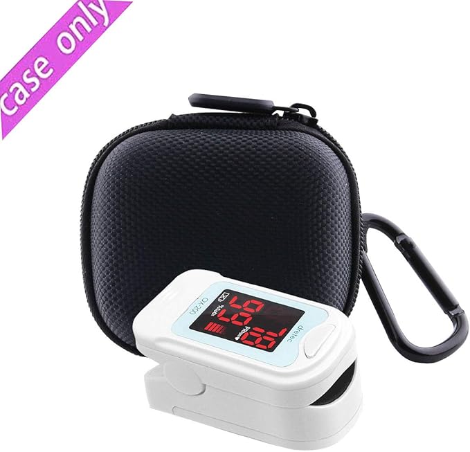 WERJIA Hard Storage Case for Fingertip Pulse Oximeter Blood Oxygen Fingertip Oximeter Case (Black)