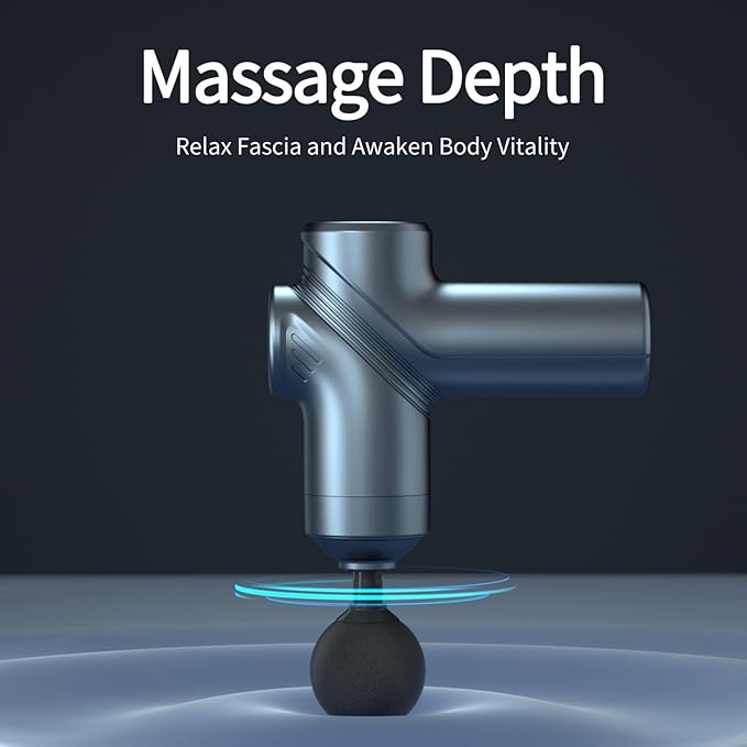 Massage Gun Deep Tissue, Silent Brushless Motor and Portable Massage Gun with 4 Interchangeable Heads for Deep Muscle Relief and Relaxation, Relax Gift