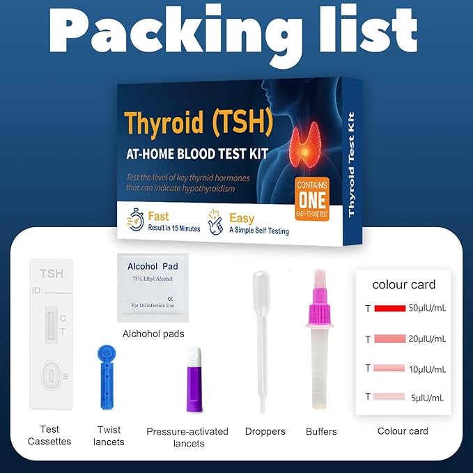TSH Test Kit at Home, Check Thyroid Stimulating Hormone(TSH) Levels and Get Reliable Results in just 15 Minutes.