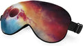 Galaxy Space Sleep Mask Eye Mask Starry Sky Planet Universe Solar System Shiny Red Blue Sleep Mask Light Blocking Adjustable Soft Eye Masks for Women Deep Rest Travel
