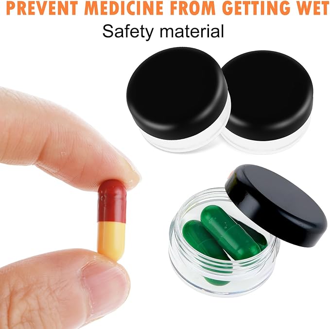 Small Pill Box, 6 Pcs Mini Pill Organizer Box Travel Pills Cases Holder Portable Daily Pills Container BPA Free Pocket Medicines Storage Container for Purse Pocket Briefcase (3 x 1.5 cm)