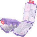 Travel Pill Organizer Portable Pocket Pill Case Small Pill Box for Purse Medicine Organizer Have 10 Compartments Storage Vitamin Fish Oil by INVODA (Purple)