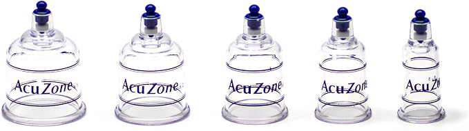KS AcuZone Premium Plastic Cupping Set Includes 19 Cups with Extension Tube