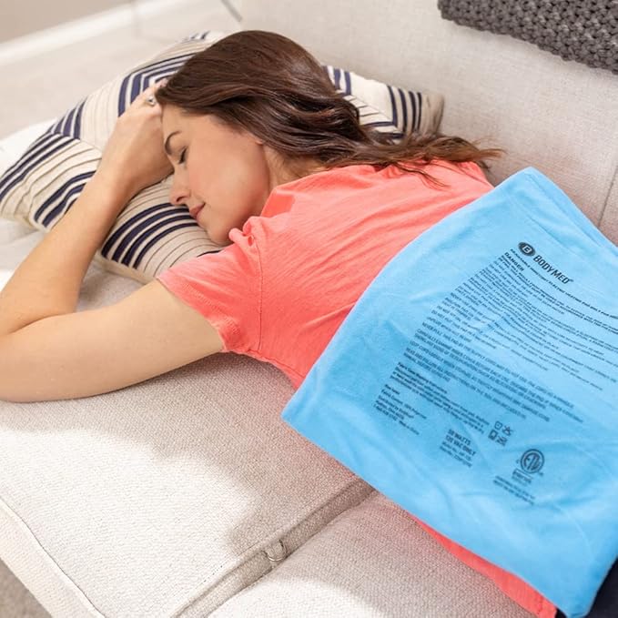 BodyMed Moist & Dry Heating Pad with Auto Shut Off Heating Pad for Neck, Shoulder, Back and Muscle Discomfort Relief - 12 in. x 15 Inch, Blue