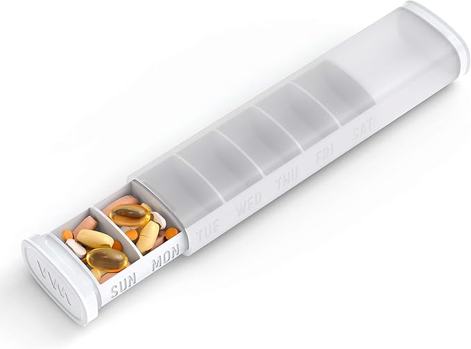VVM Small Weekly Pill Organizer 7 Day, Daily Pill Box, Arthritis-Friendly Travel Pill Case, Cute Drawer-Slide Pill Holder for Vitamins, Supplements, Medicine Pill Organizer