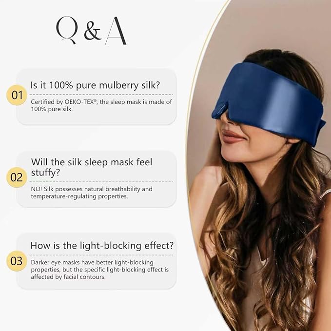 ZIMASILK 100% 22 Momme Mulberry Silk Sleep Mask - Full Silk Filled, Ultra-Soft & Breathable, Face-Hugging Blackout Eye Cover for Sleeping (Gray Purple)