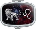 Leo Lion Zodiac Sign Horoscope in Space Rectangle Pill Case Trinket Gift Box