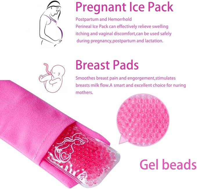 Reusable Perineal Cooling Pad for Postpartum and Hemorrhoid Pain Relief,Instant Perineal Cold Pack,Vaginial Ice Pack for Pain Relief (red-zhuzhu)